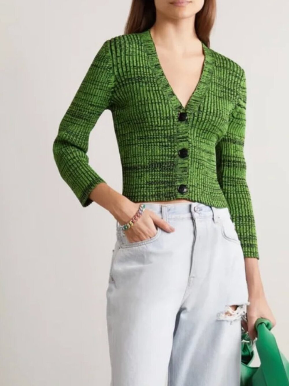 GANNI ribbed cardigan XS